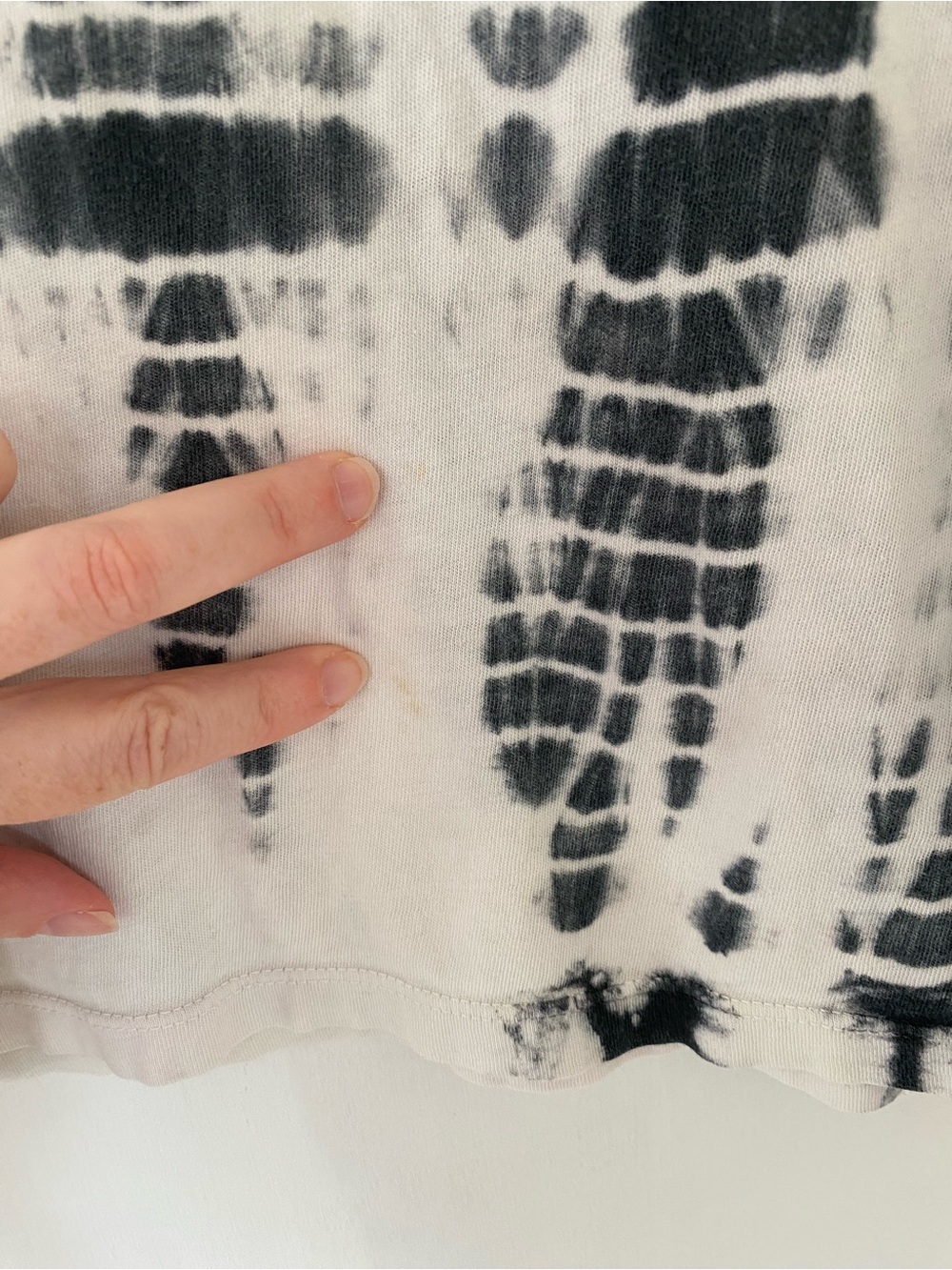 Reformation Black & White Tie-Dye Long Sleeve Crewneck Organic Cotton Small - Picture 8 of 9